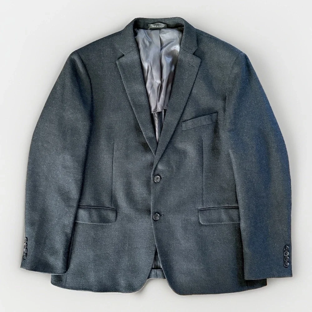 Lauren Ralph Lauren Charcoal Gray Textured Sport Coat 42R Blazer Pebbled Weave